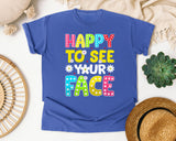 Happy To See Your Face graphic tee in Flo Blue