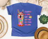 Teacher Llama Ain't Got Time For Your Drama graphic tee in Flo Blue