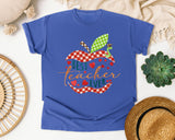 Best Teacher Ever Apple graphic tee in Flo Blue