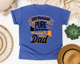 100 Percent Pure Super Dad White 2 graphic tee in Flo Blue