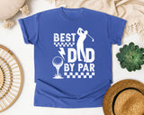 Best Dad By Par White 2 graphic tee in Flo Blue