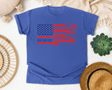 Best Dad Ever Red graphic tee in Flo Blue