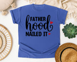 Fatherhood Nailed It White graphic tee in Flo Blue