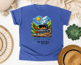 Dad's Rules Eat Grill Chill Nap Repeat Grey 2 graphic tee in Flo Blue