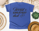 World's Greatest Dad Grey graphic tee in Flo Blue