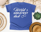 World's Greatest Dad Classic graphic tee in Flo Blue