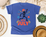 4th July Orange 2 graphic tee in Flo Blue