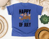 Happy 4th Of July White 3 graphic tee in Flo Blue