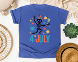 4th July Grey 2 graphic tee in Flo Blue