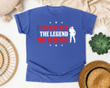 The Father The Legend The Veteran graphic tee in Flo Blue