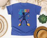 4th July Grey 3 graphic tee in Flo Blue