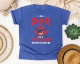 I Am A Dad And A Veteran Nothing Scares Me graphic tee in Flo Blue