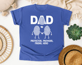 Dad Protector Provider Friend Hero White graphic tee in Flo Blue