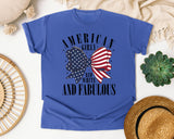 American Girly Red White And Fabulous graphic tee in Flo Blue