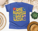 One Hundred Days Later graphic tee in Flo Blue