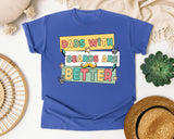 Dads With Beards Are Better White 2 graphic tee in Flo Blue