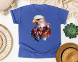 Eagle With Flag Bow graphic tee in Flo Blue