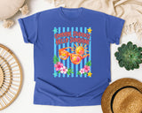 Goodbye Students Hello Sunshine graphic tee in Flo Blue