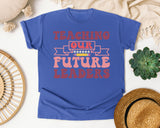 Teaching Our Future Leaders graphic tee in Flo Blue