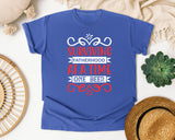 Surviving Fatherhood One Beer At A Time White 2 graphic tee in Flo Blue