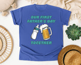 Our First Father's Day Together Teal graphic tee in Flo Blue