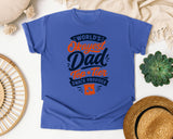 World's Okayest Dad Top Tier Snack Provider Black graphic tee in Flo Blue