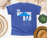 The Walking Dad White graphic tee in Flo Blue