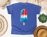 Patriotic Popsicle Teal graphic tee in Flo Blue