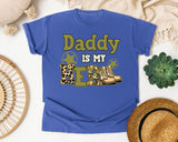 Daddy Is My Hero Brown graphic tee in Flo Blue