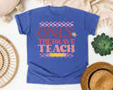 Only The Brave Teach graphic tee in Flo Blue