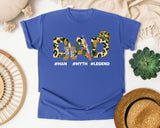 Dad Man Myth Legend Brown graphic tee in Flo Blue