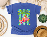 No Kids No Problems graphic tee in Flo Blue