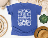 Best Dad No 1 Forever graphic tee in Flo Blue