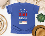 250 Years 2026 Red 2 graphic tee in Flo Blue