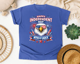 Happy Independence Day 4th Of July graphic tee in Flo Blue