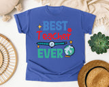 Best Teacher Ever Watch graphic tee in Flo Blue