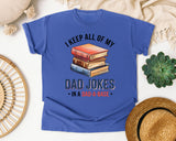 I Keep All Of My Dad Jokes In A Dad-A-Base graphic tee in Flo Blue
