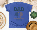 Dad Protector Provider Friend Hero Grey graphic tee in Flo Blue