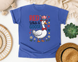 Red White And Goose graphic tee in Flo Blue