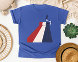 Patriotic Paint Roller graphic tee in Flo Blue
