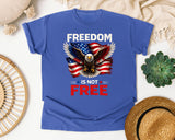Freedom Is Not Free Black graphic tee in Flo Blue
