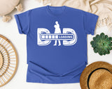 Dad Loading White 2 graphic tee in Flo Blue