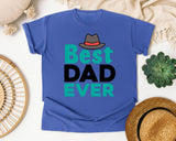 Best Dad Ever Grey 5 graphic tee in Flo Blue