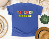 Teacher Mode On graphic tee in Flo Blue