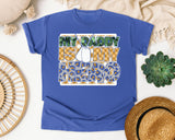 My Daddy Is My Hero White graphic tee in Flo Blue