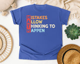 Math Mistakes Allow Thinking To Happen graphic tee in Flo Blue