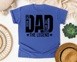 Dad The Man The Myth The Legend White 2 graphic tee in Flo Blue