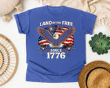 Land Of The Free Since 1776 graphic tee in Flo Blue