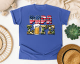 Papa Life Brown graphic tee in Flo Blue