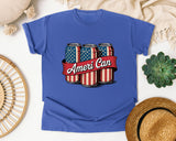 Ameri Can graphic tee in Flo Blue